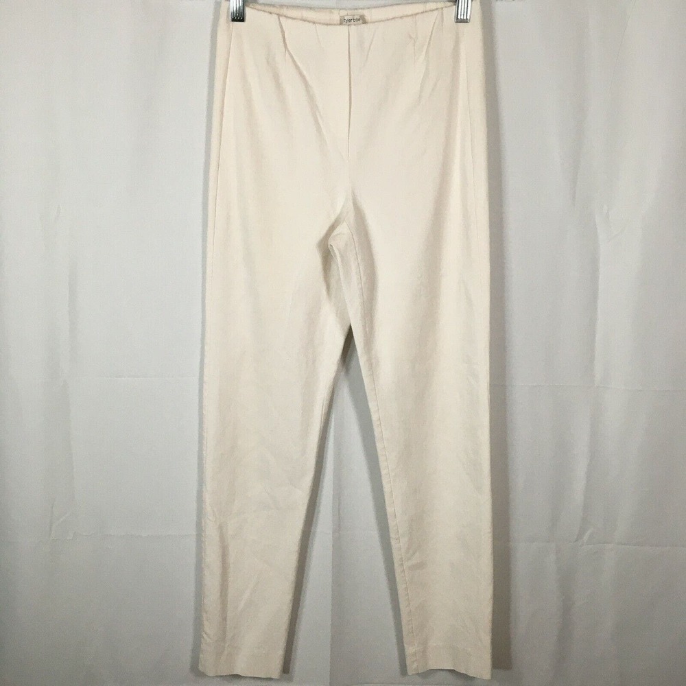 Tyler Boe Pants Womens Sz 6 White Ivory Cotton Stretch Pull On Skinny Ankle